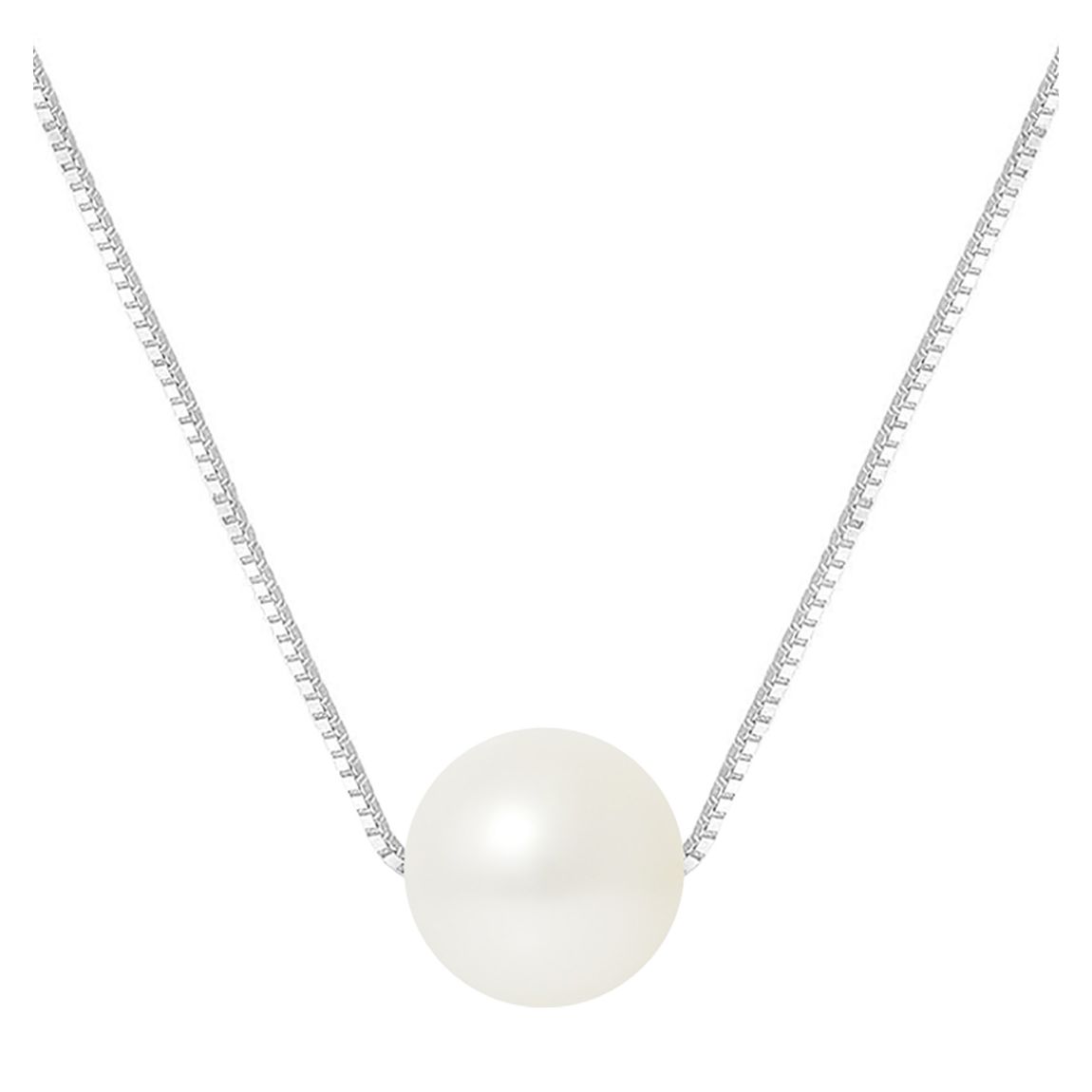 Natural White Round Pearl Necklace 9-10mm main product photo