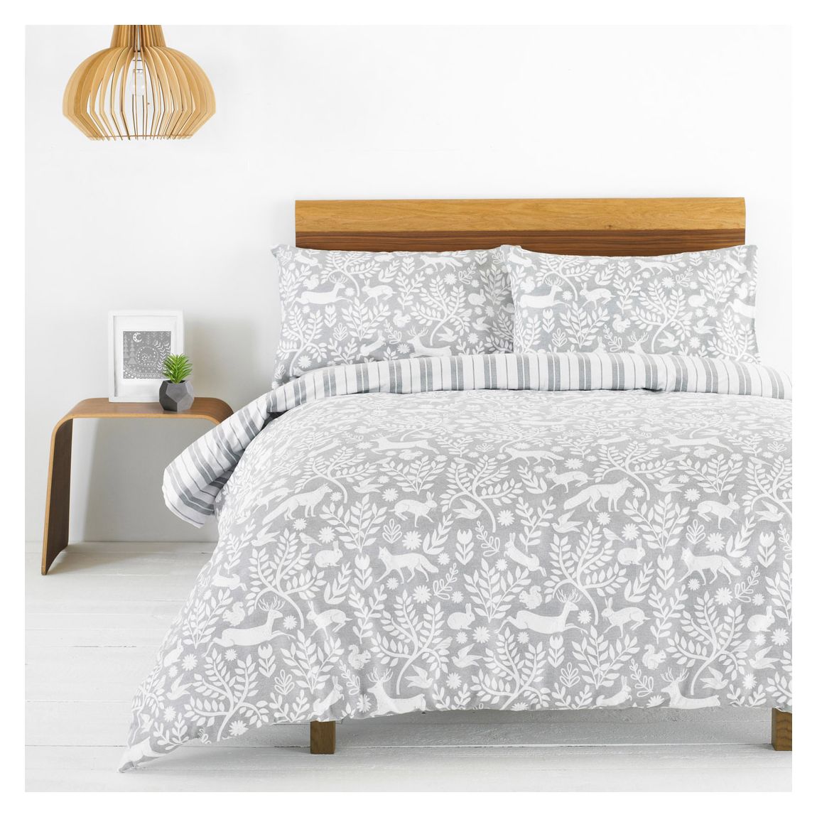 Skandi Woodland Double Duvet Set, Grey main product photo