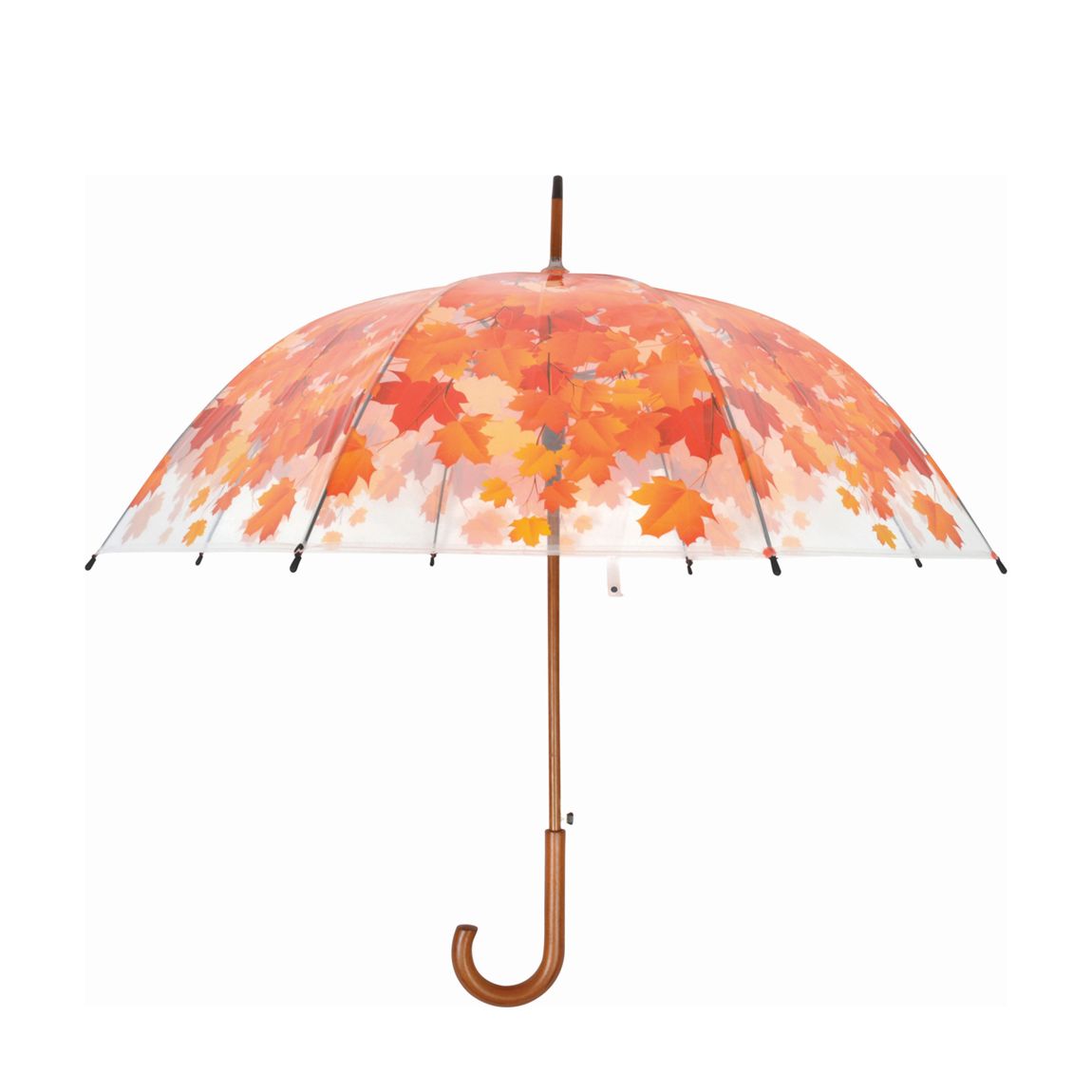 Transparent / Orange Fall Leaves Birdcage Umbrella main product photo