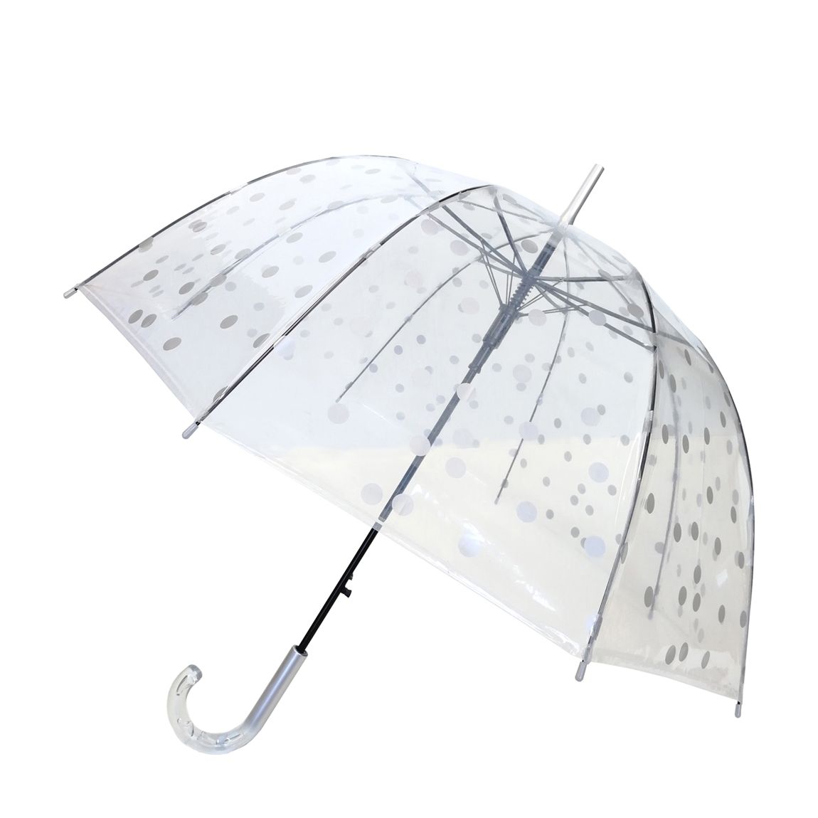 Transparent / Silver Dots Birdcage Umbrella main product photo