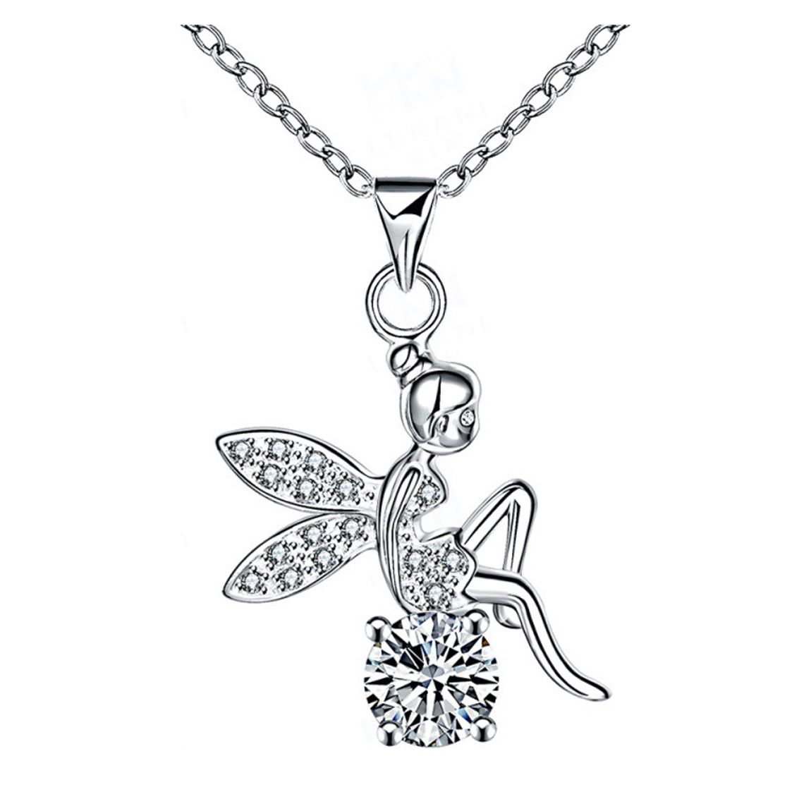Swarovski Elements Silver Plated Angel Necklace main product photo