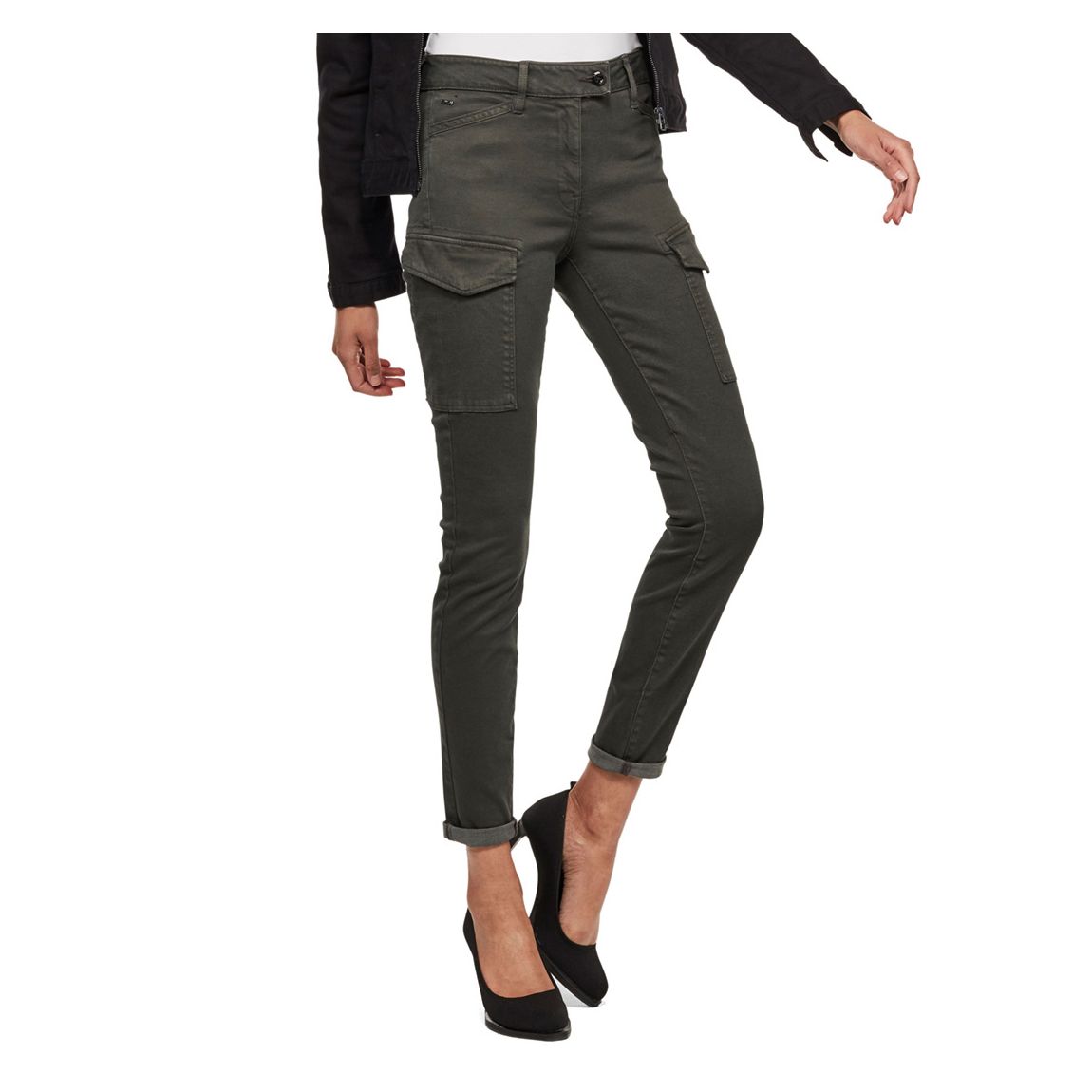 Khaki Blossite Skinny Stretch Trousers main product photo