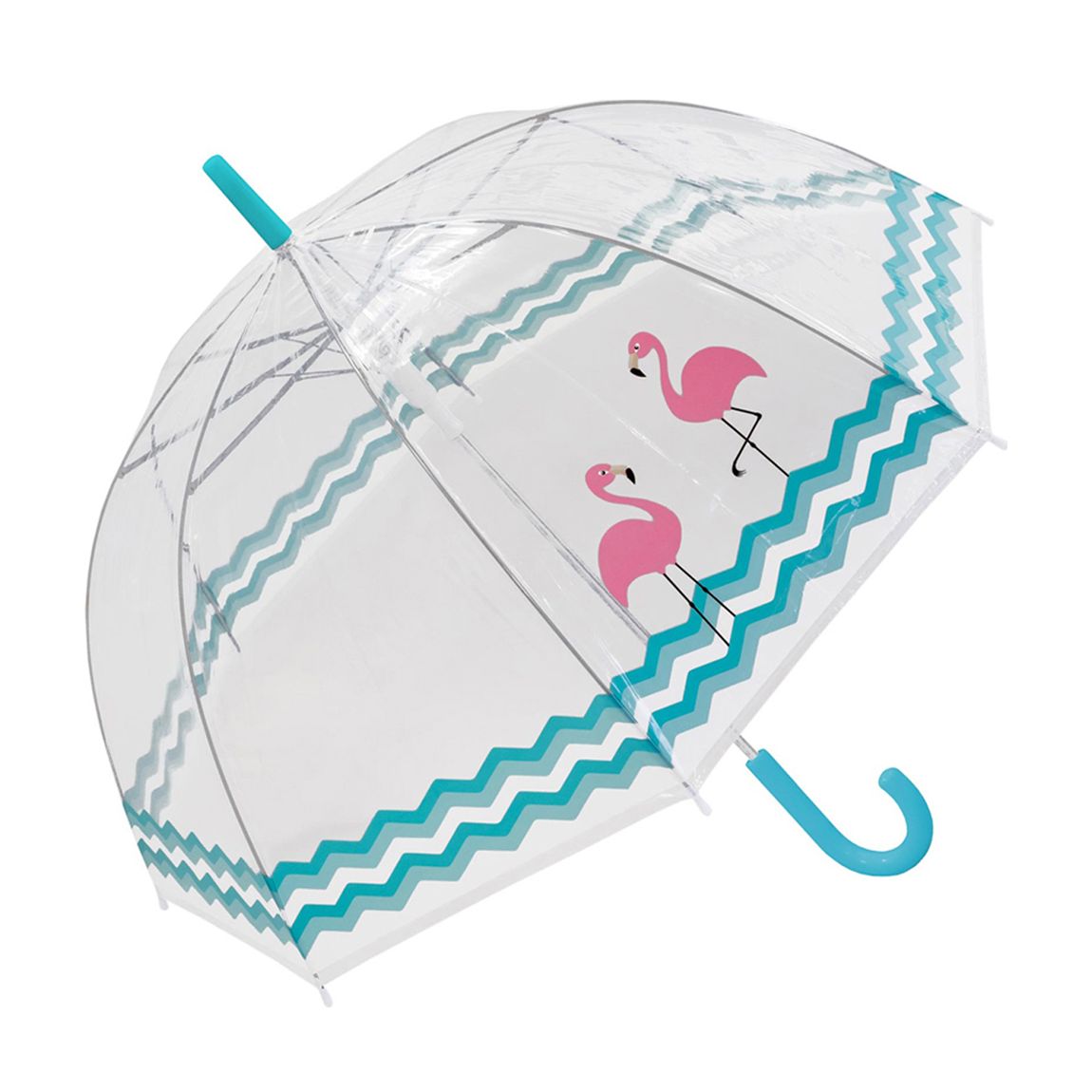 Transparent / Blue / Pink Flamingo Birdcage Umbrella main product photo