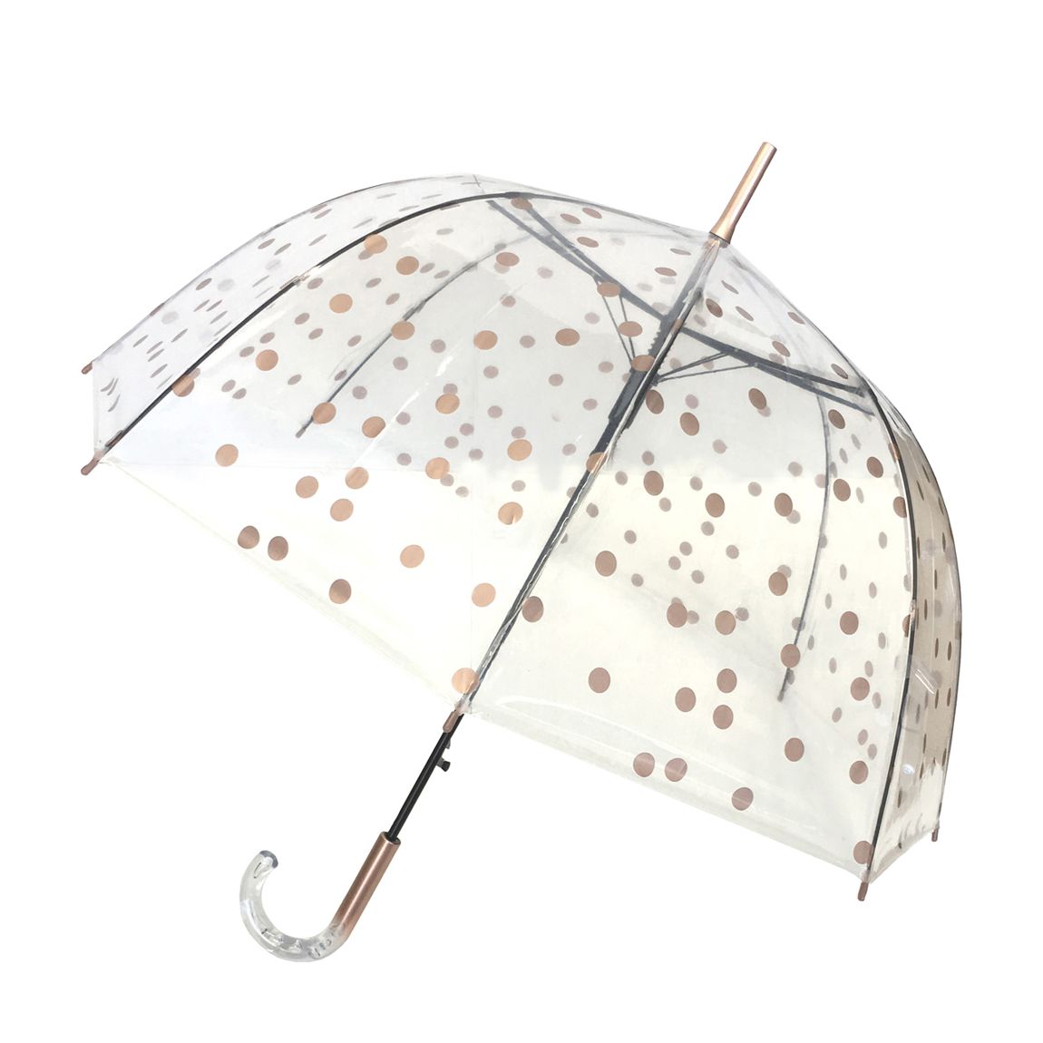 Transparent / Gold Dots Birdcage Umbrella main product photo