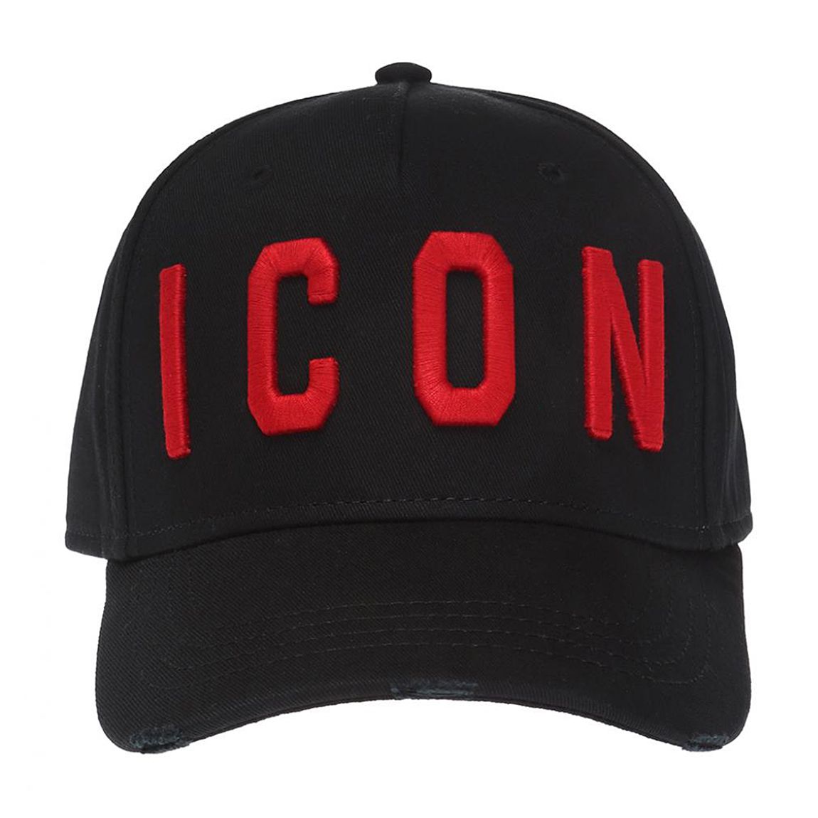 Black/Red 'ICON' Embroidered Logo Cotton Cap main product photo