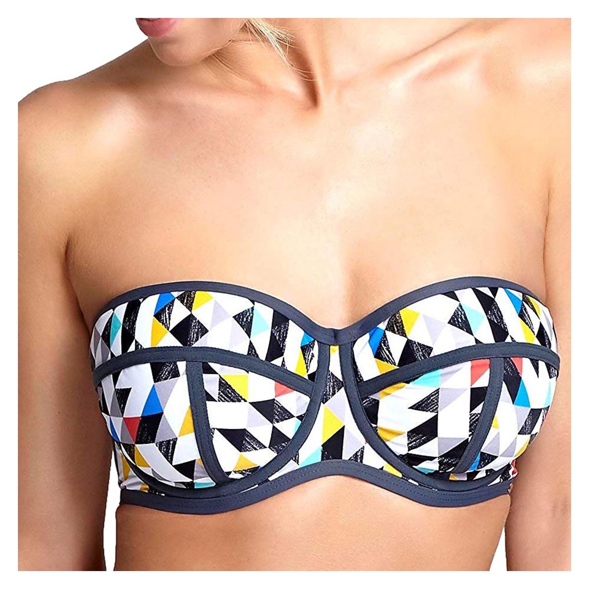 White/Multi Jolee Bandeau Bikini Top main product photo