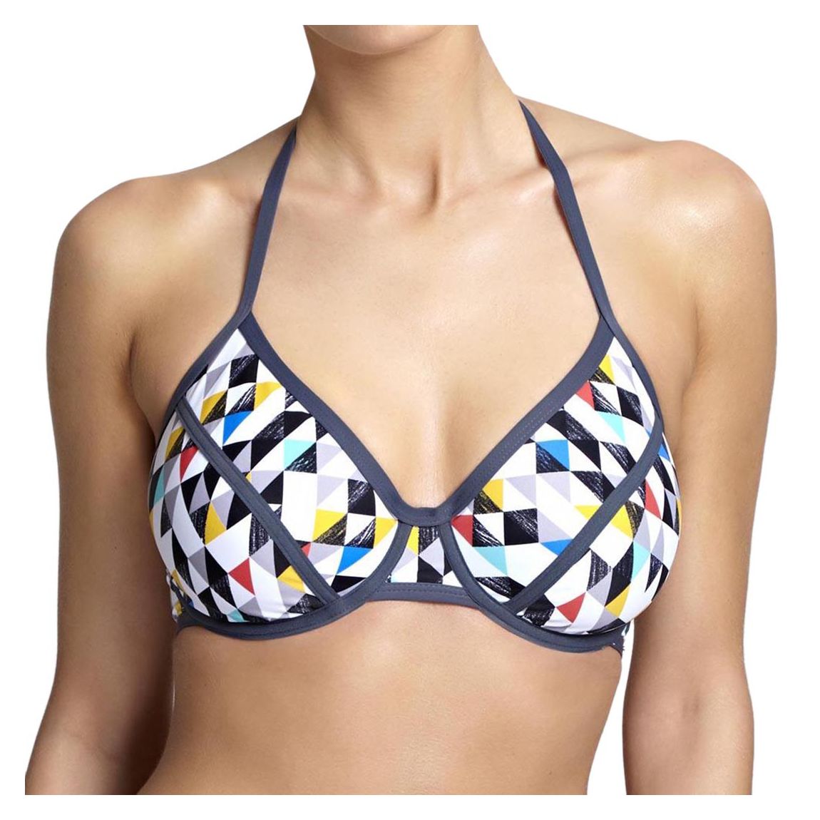 White/Multi Jolee Halter Triangle Top main product photo