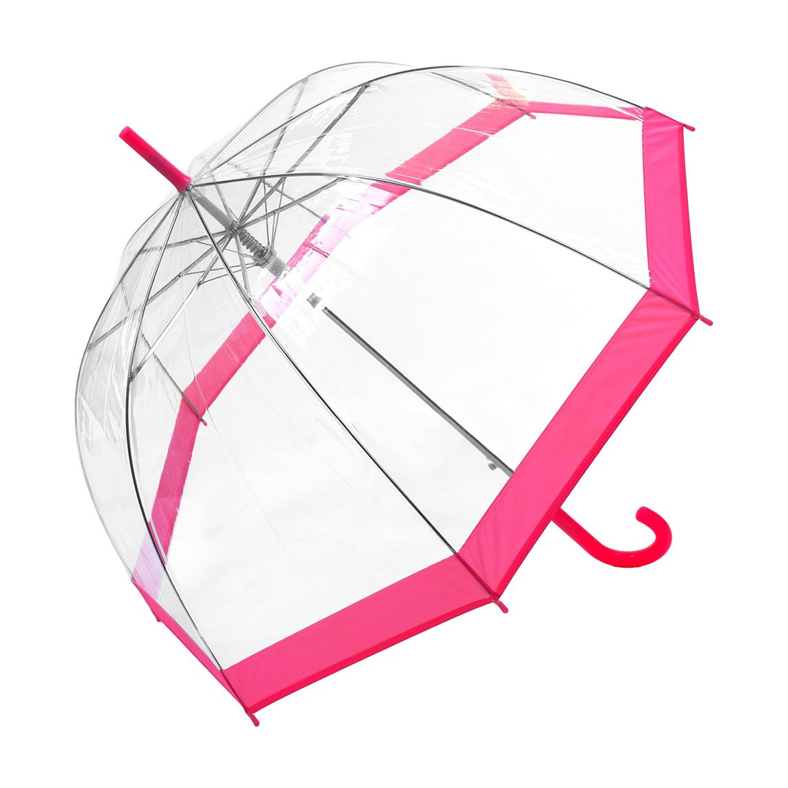 Transparent / Pink Border Birdcage Umbrella main product photo