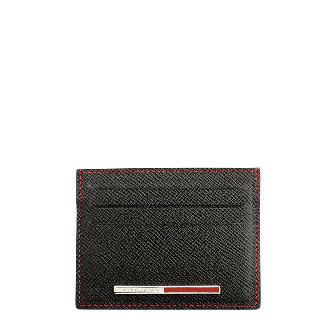 Carnelian Business Card Holder in Brown and Red Leather main product photo