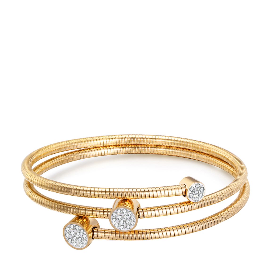 18K Gold Plated & CZ Wrap Bangle Bracelet main product photo
