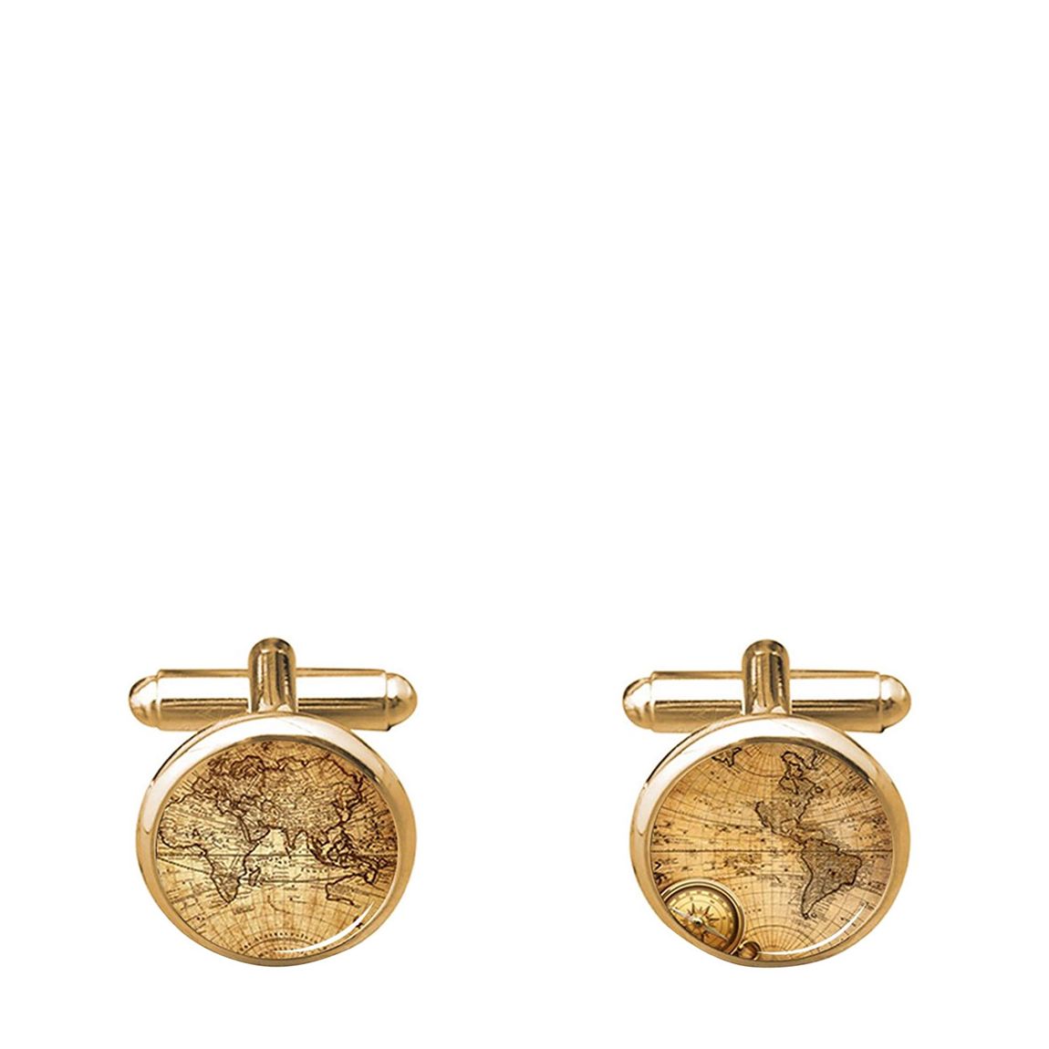 18K Gold World Map Cufflinks main product photo