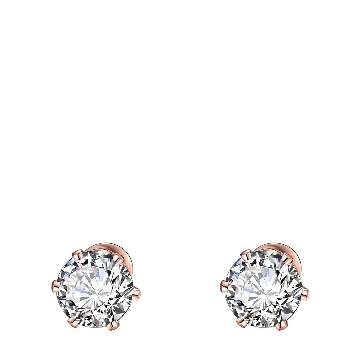 18K Rose Gold Plated Zirconia Stud Earrings main product photo