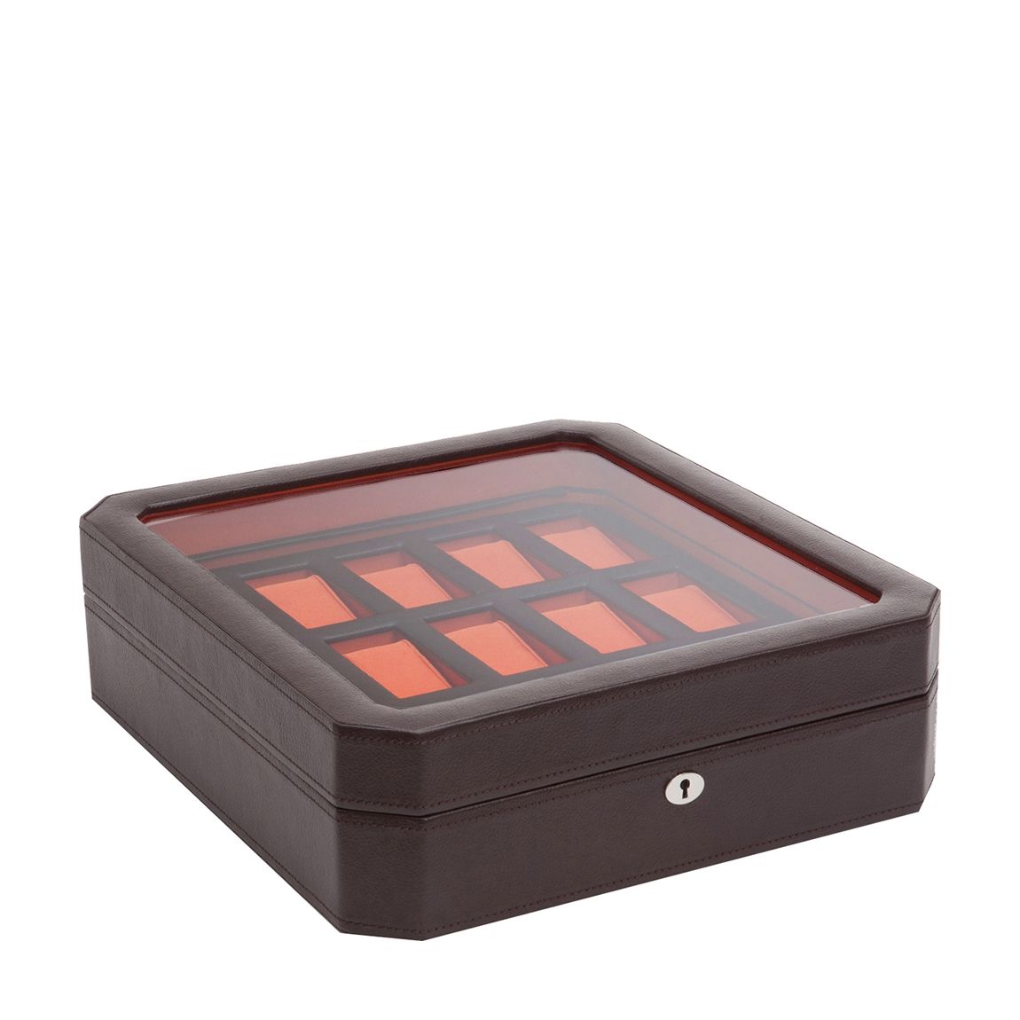 Brown/Orange Windsor Vegan Leather 15 Piece Watch Box main product photo
