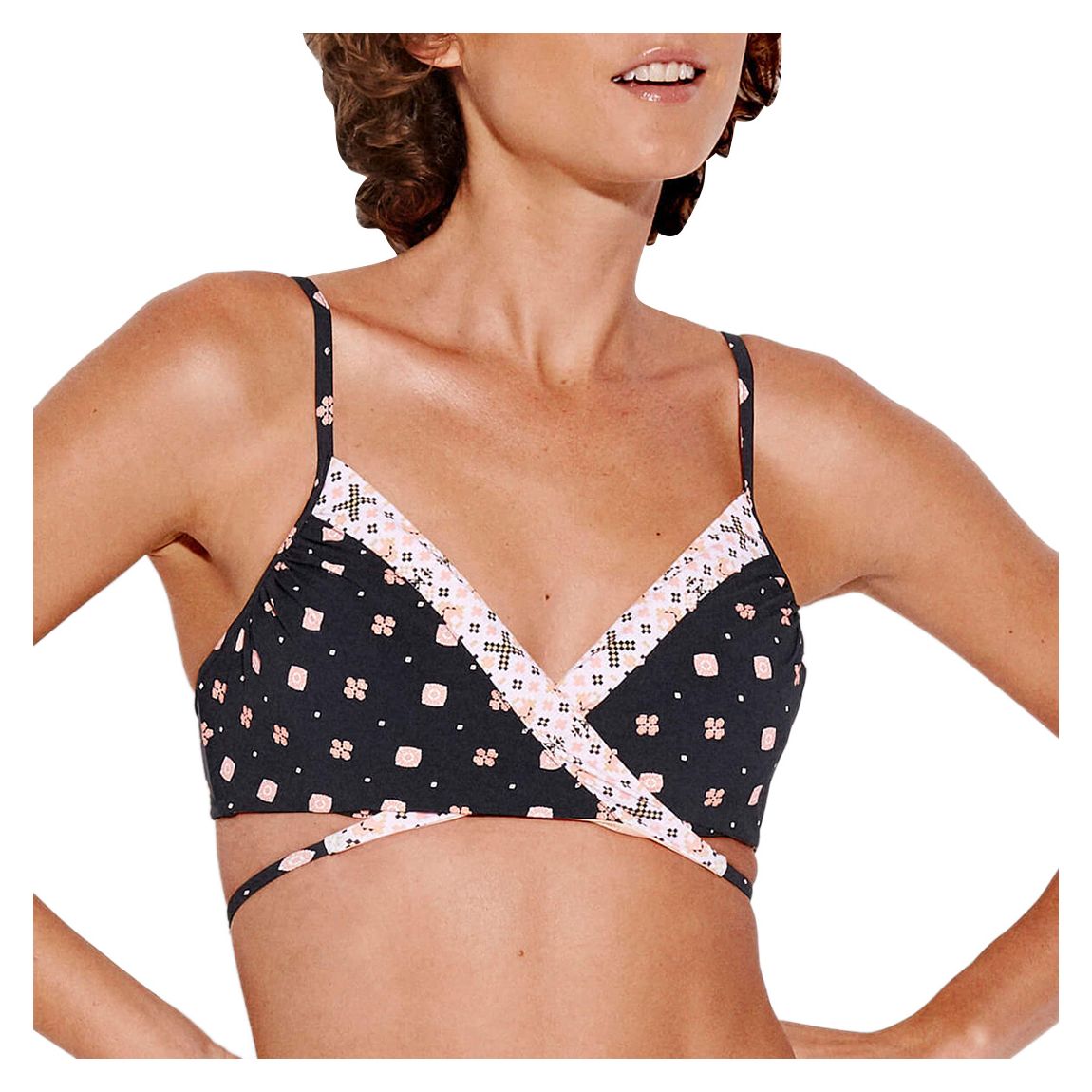 Black Inka Gypsy Wrap Front Booster Top main product photo