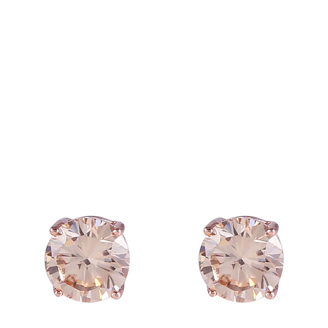 18K Rose Gold Plated Champagne CZ Stud Earrings main product photo