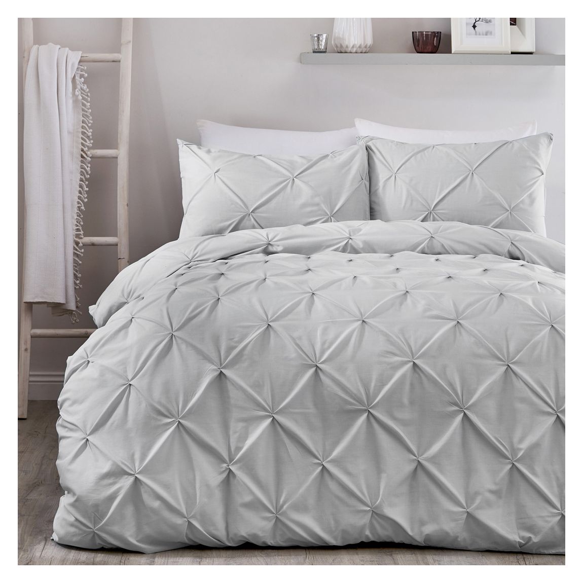 Lara King Duvet Cover Set, Silver main product photo
