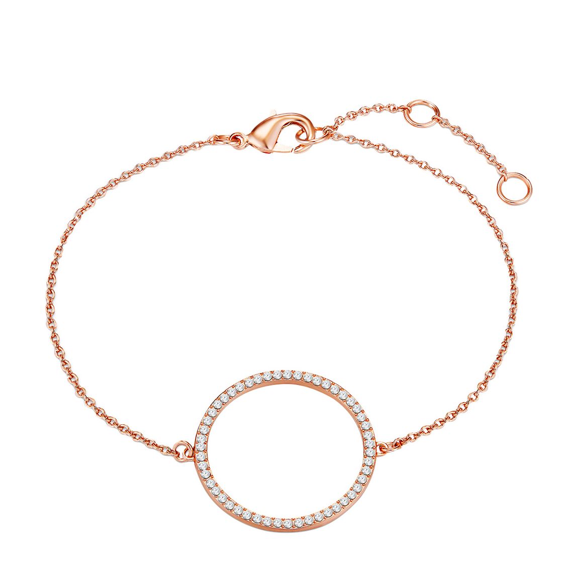 Rose Gold Anchor Bracelet with Swarovski Crystals main product photo