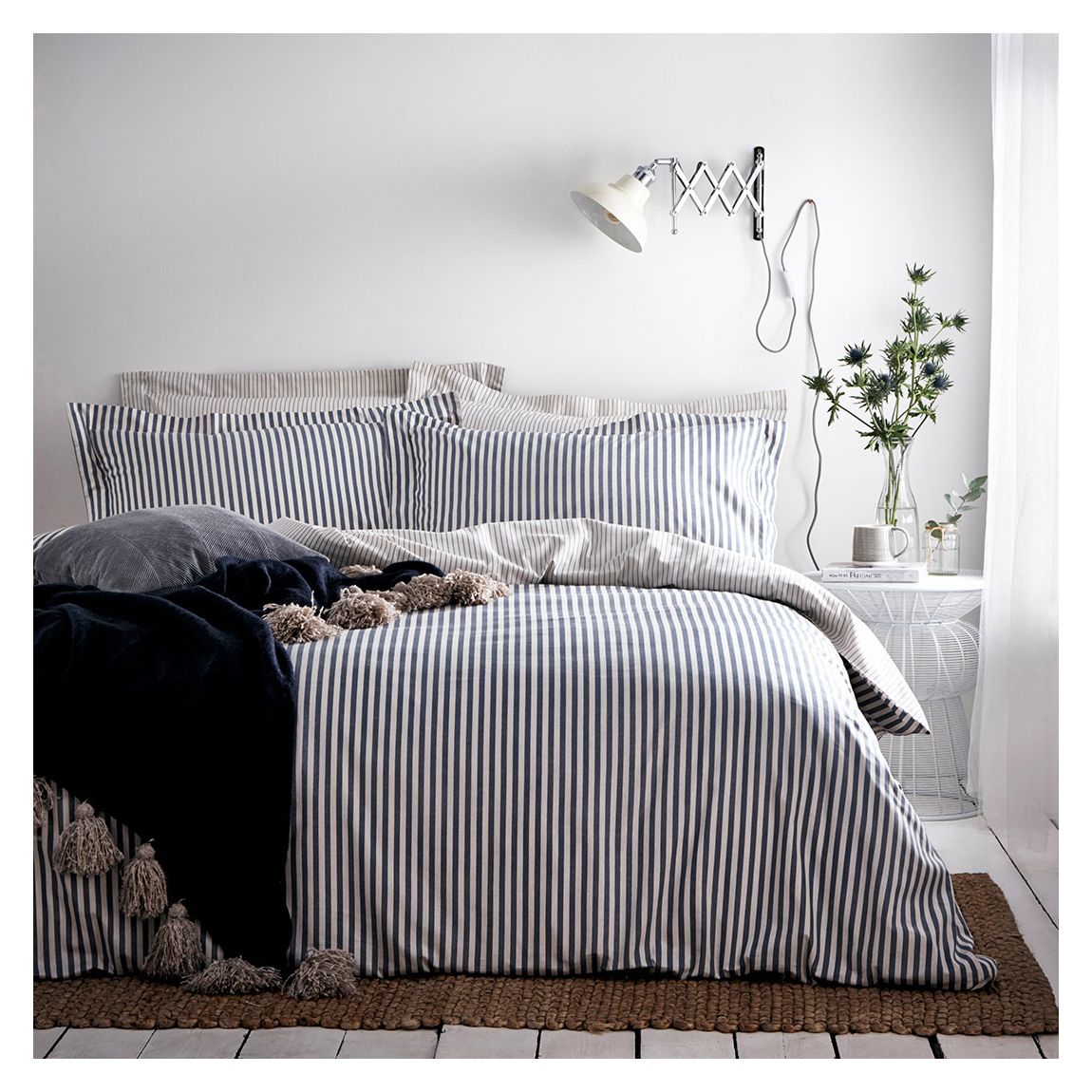 Hebden King Duvet Cover Set, Navy/Grey main product photo