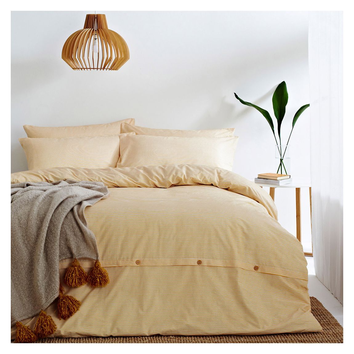 Holbury Double Duvet Cover Set, Ochre main product photo