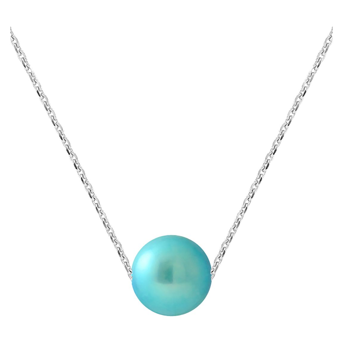 Turquoise Blue Pearl Necklace 8-9mm main product photo