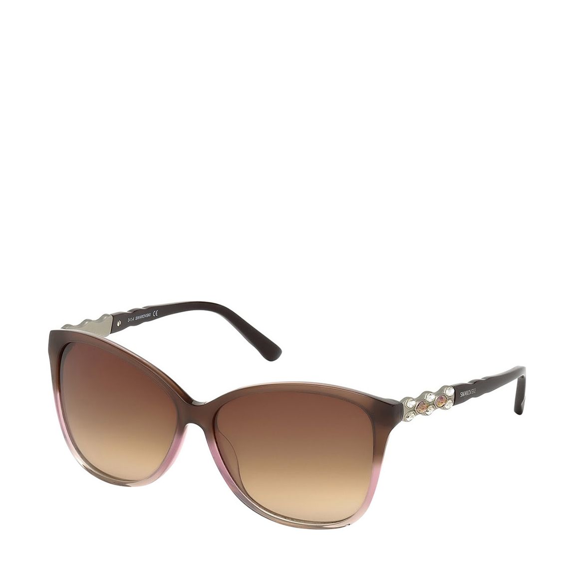 Women's Brown Swarovski Sunglasses 60mm main product photo