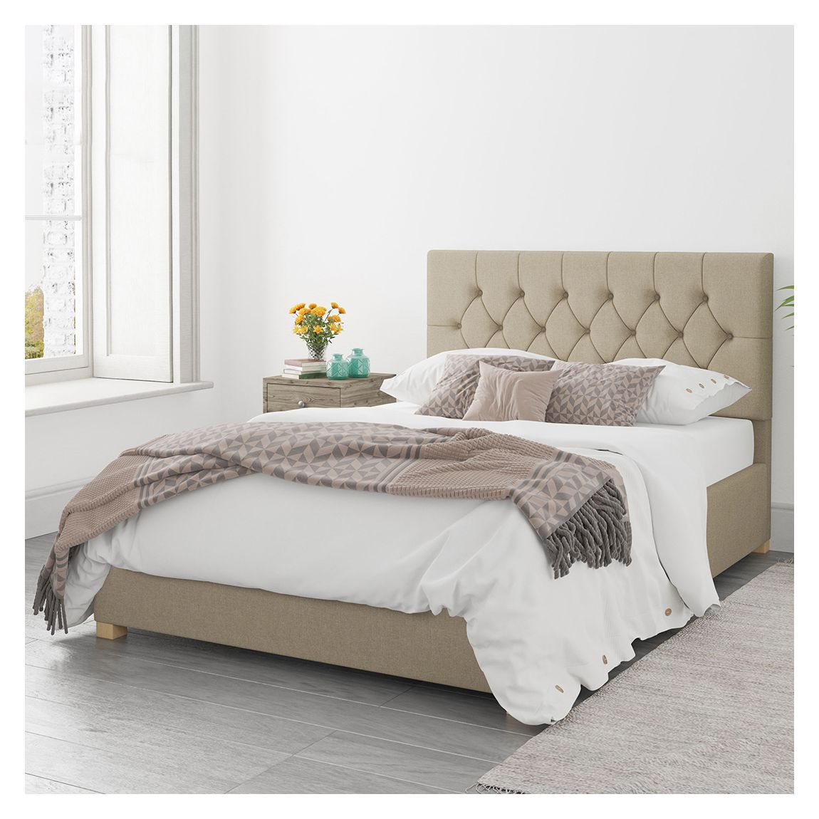 Olivier Natural Superking Eire Linen Ottoman Bed main product photo