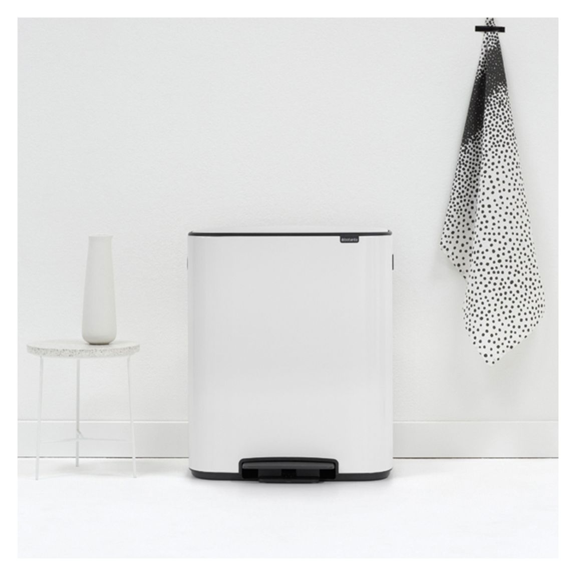 White Bo Pedal Bin, 2 x 30L main product photo