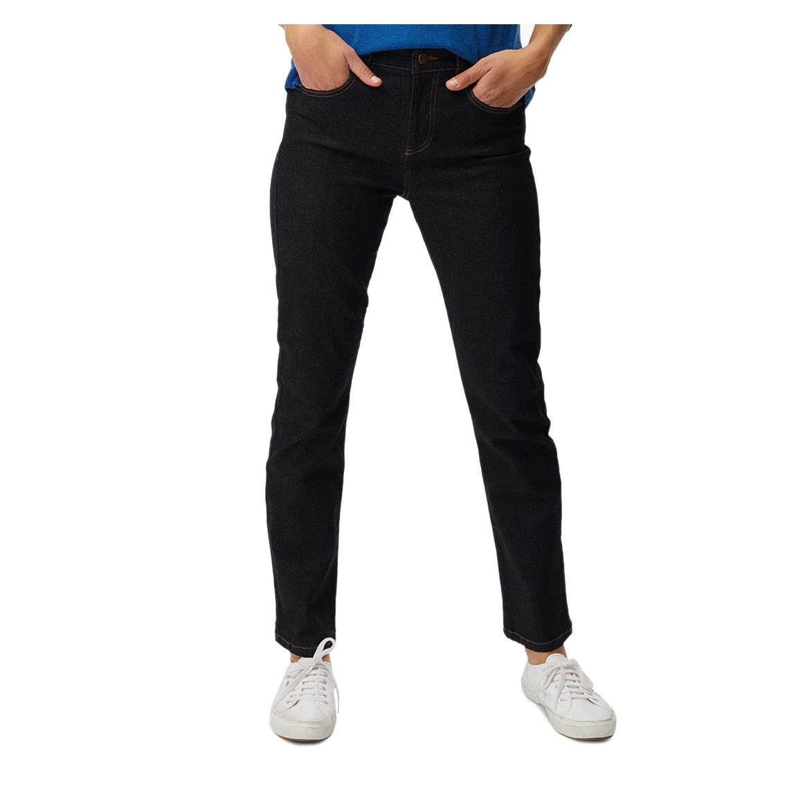 Black Cotton Straight Stretch Jeans main product photo