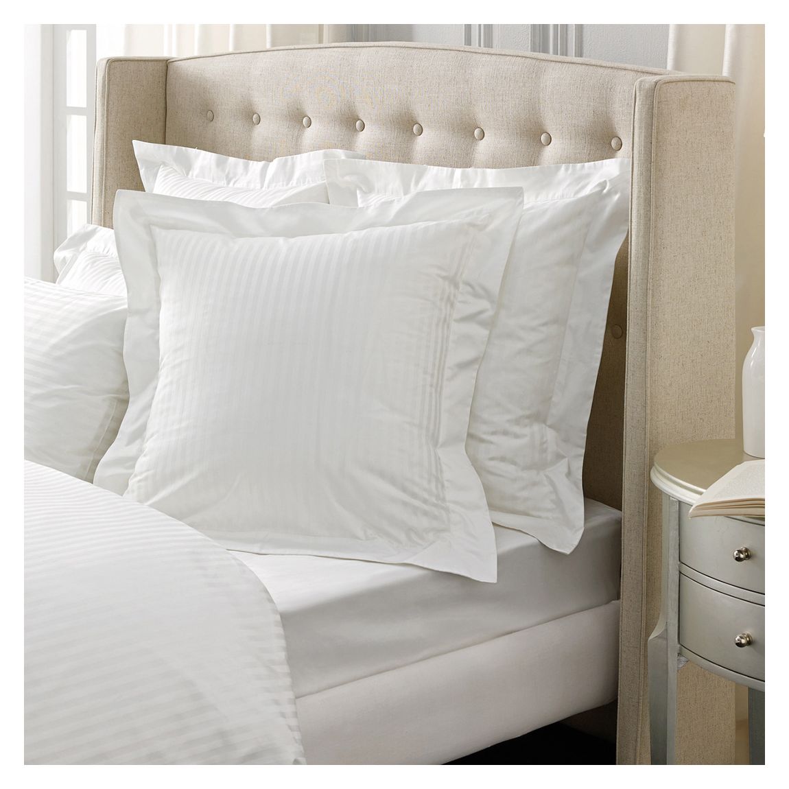 1200Tc Millennia Square Pillowcase, Snow main product photo