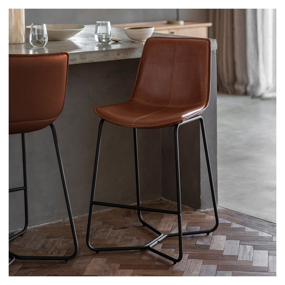 Alexandra Stool Brown, Set of 2 main product photo