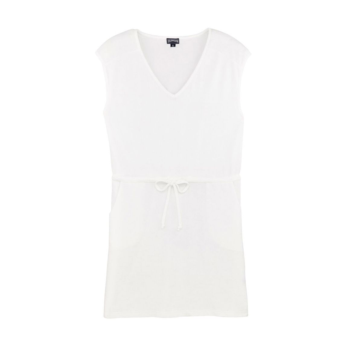 White Fairway Short Linen Jersey Dress main product photo