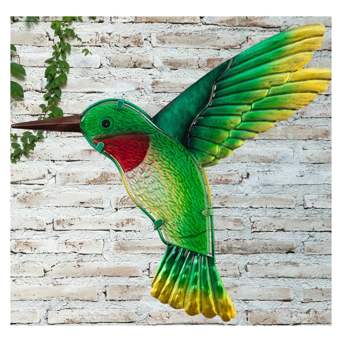 Green Hummingbird Glass Wall Art main product photo