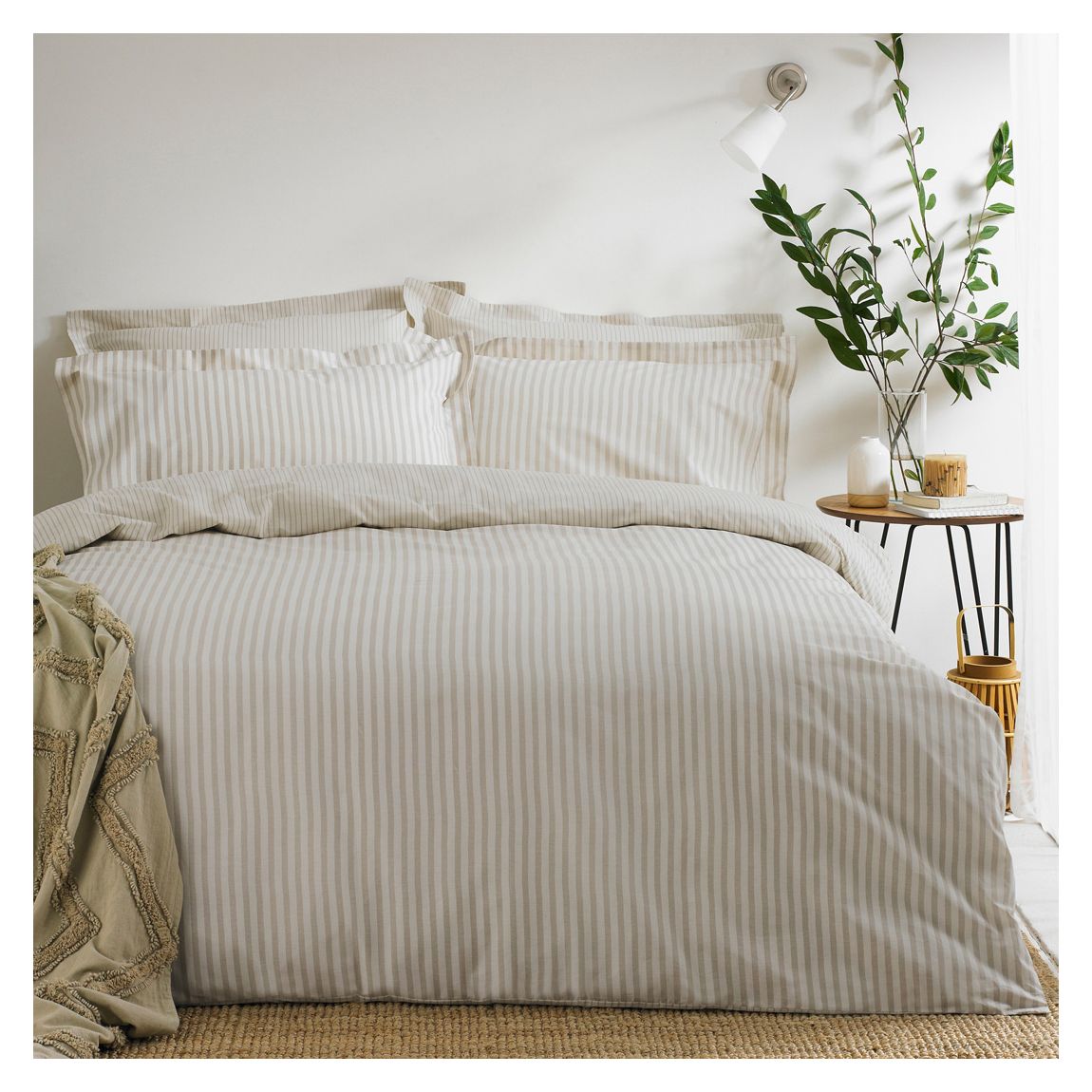Hebden Single Duvet Cover Set, Cream main product photo