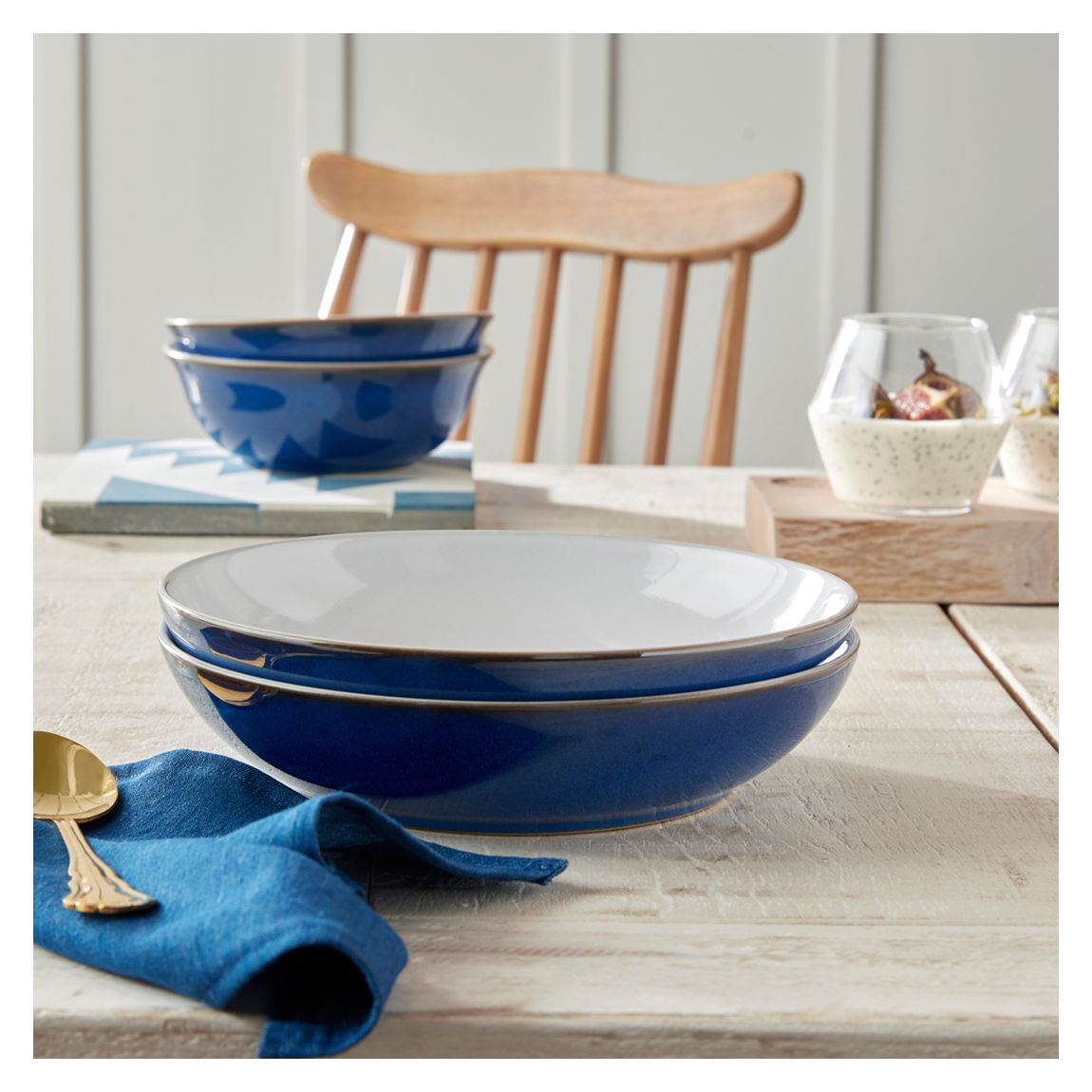 Set of 4 Imperial Blue Pasta Bowls main product photo