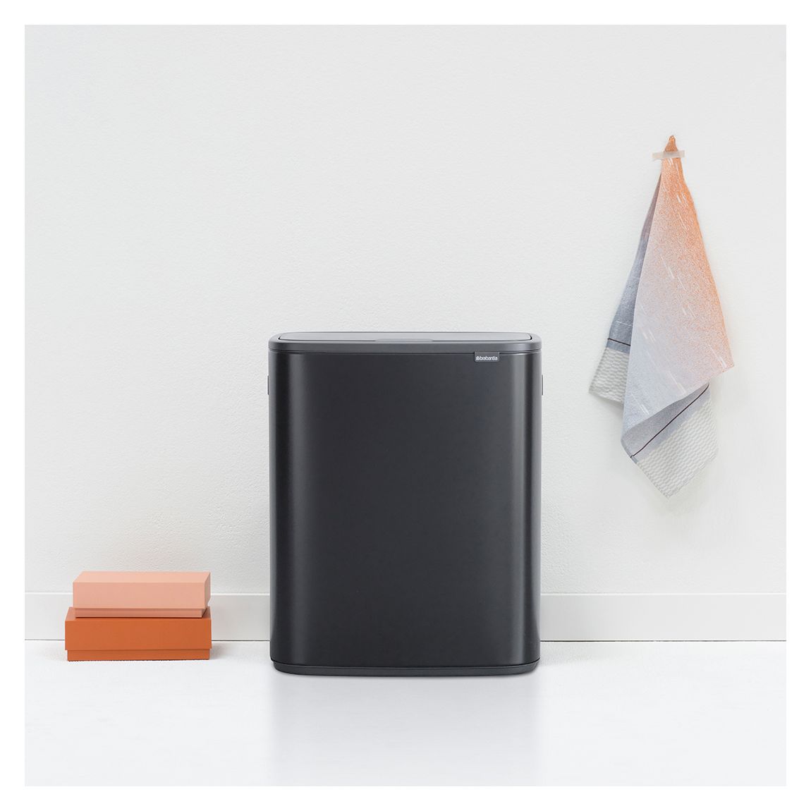 Matt Black Bo Touch Bin, 2 x 30L main product photo