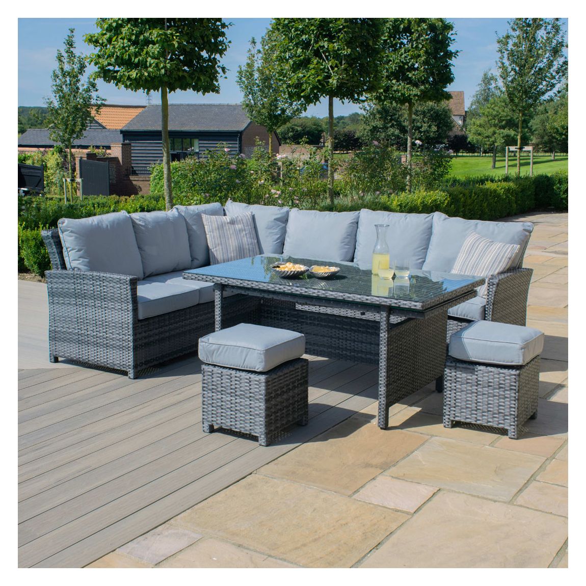 Extending Kingston Corner Dining Set / Grey main product photo