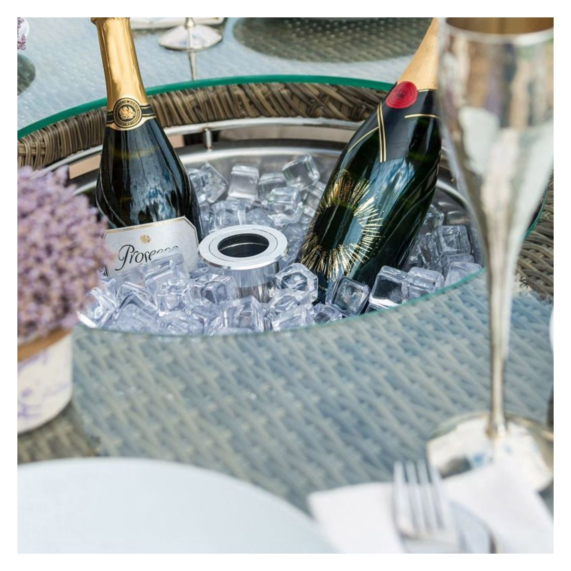 SAVE £600 - Winchester 8 Seat Oval Ice Bucket Dining Set with Venice Chairs Lazy Susan main product photo