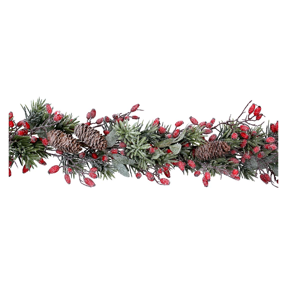 Frosted Fir Garland with Rosehips, 190cm main product photo