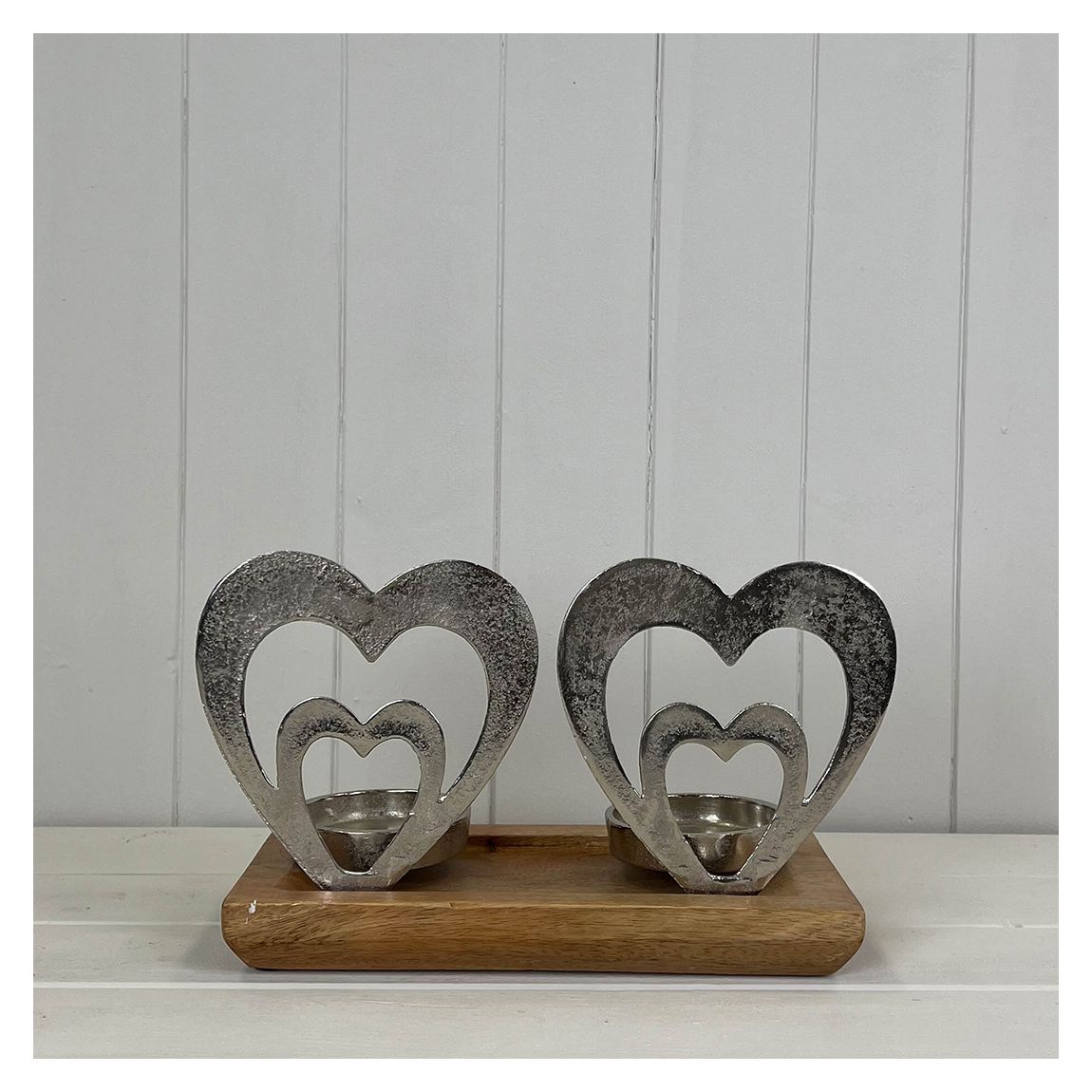 Aluminium Hearts Tea Light Holder main product photo