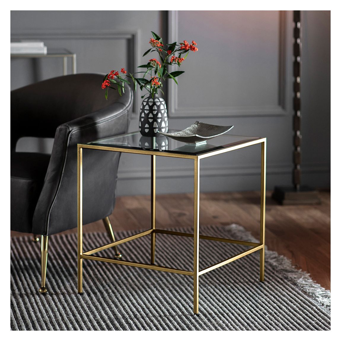 Hollister Side Table, Champagne main product photo