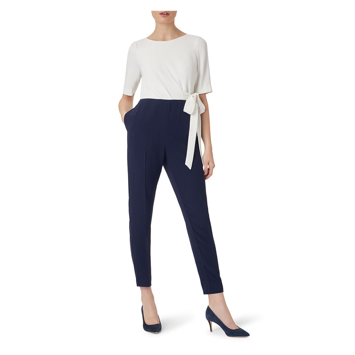 Navy/Cream Julianna Jumpsuit main product photo