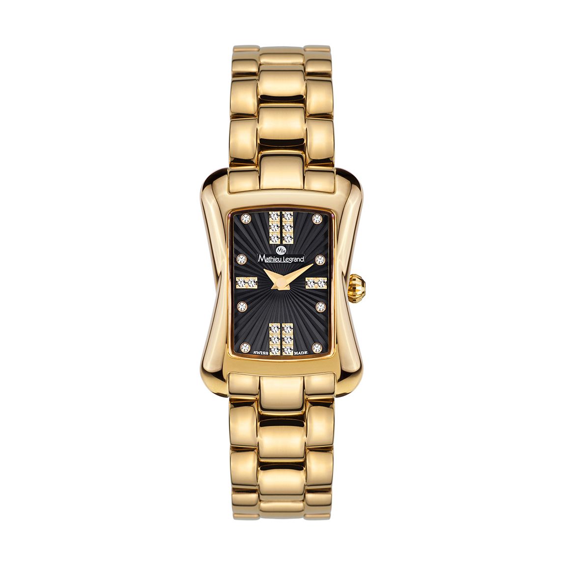 Women's Gold/Black Stainless Steel Quartz Watch main product photo