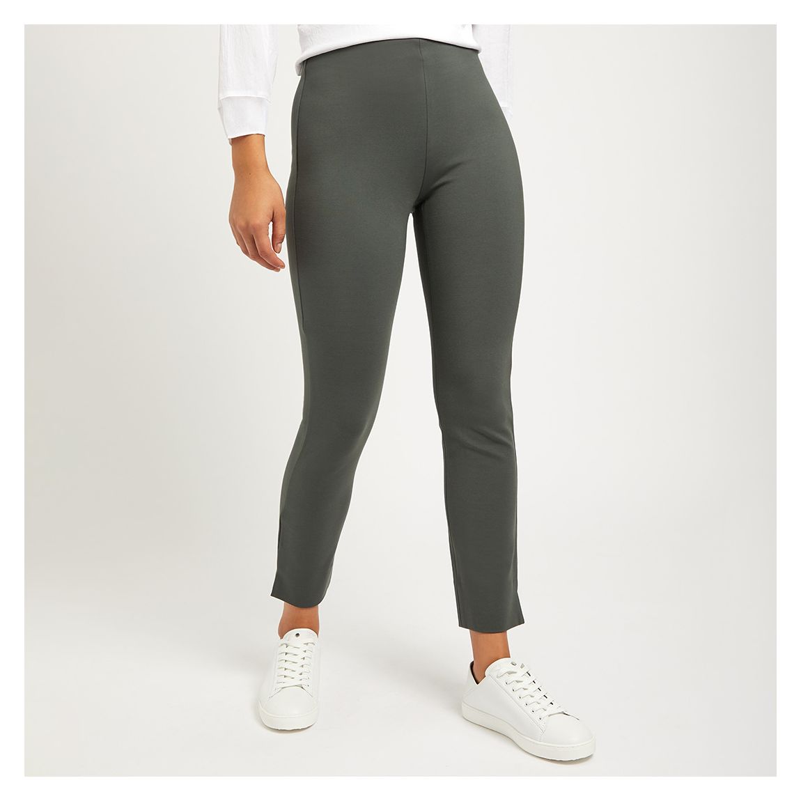 Deep Green Linen Slim Fit Trousers main product photo