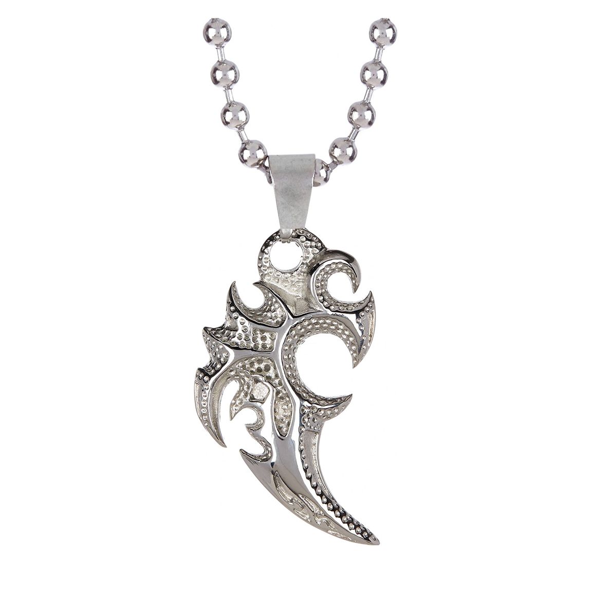 Oxidized Silver Plated Textured Motif Necklace main product photo