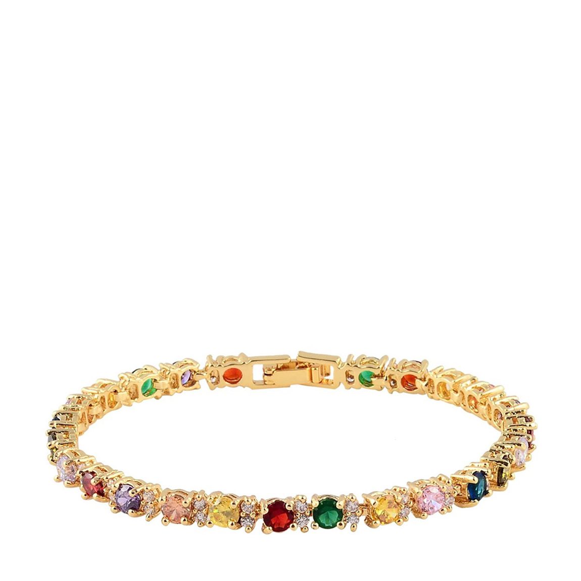18K Gold Plated Multi Color Tennis Bracelet main product photo