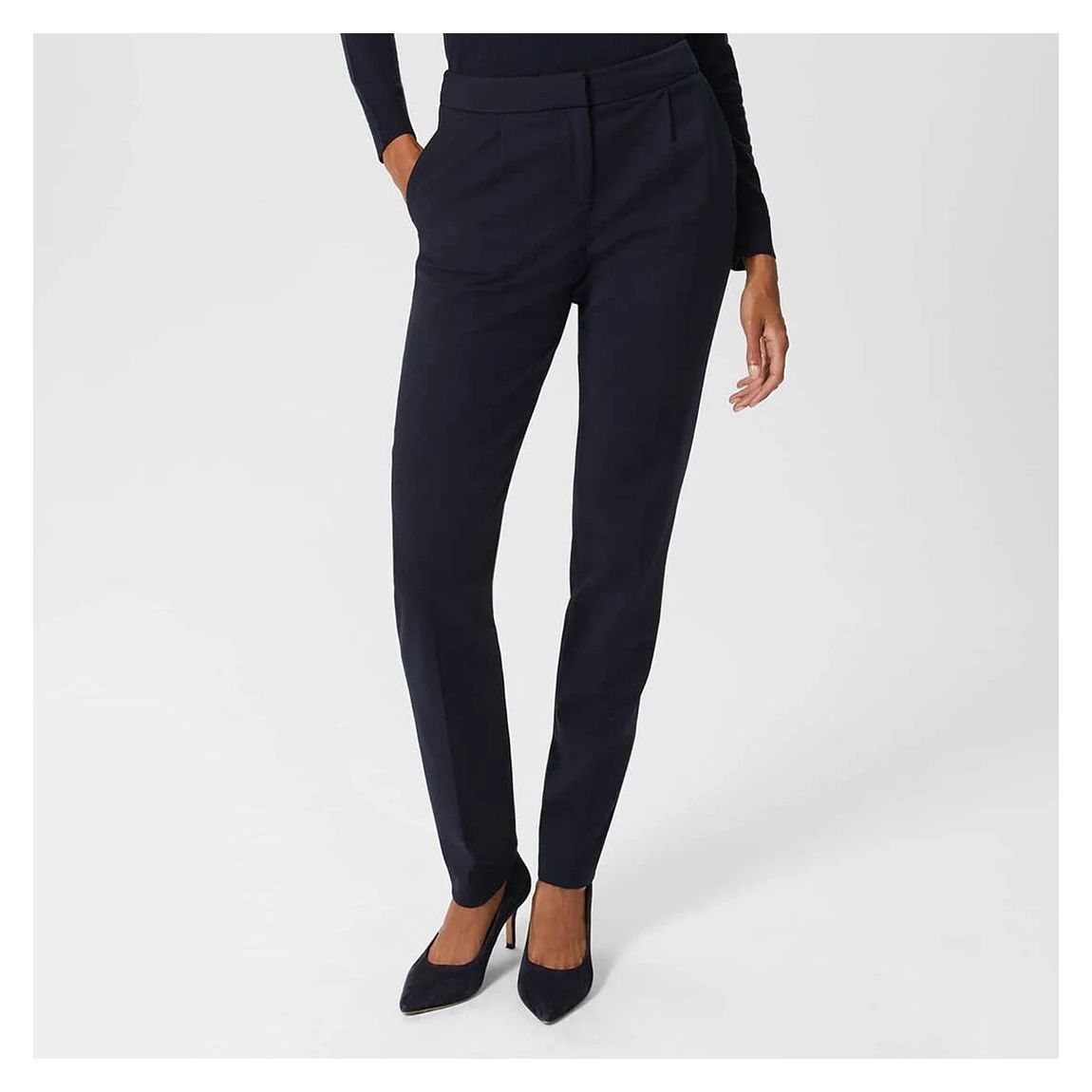 Navy Hollie Wool Blend Trousers main product photo