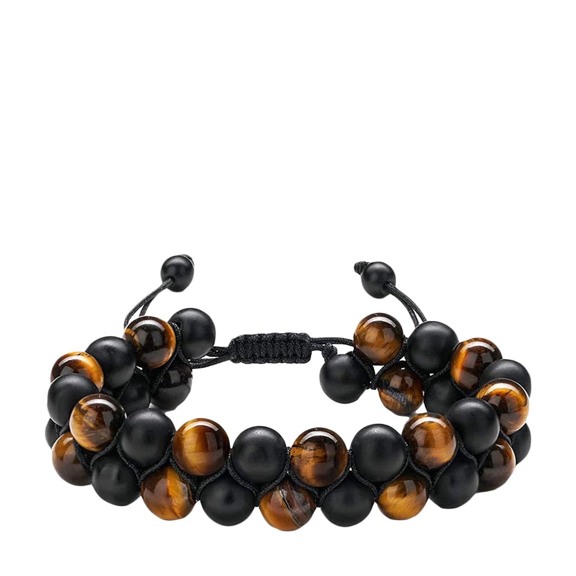 Matte Black Onyx & Brown Tiger Eye Bracelet main product photo