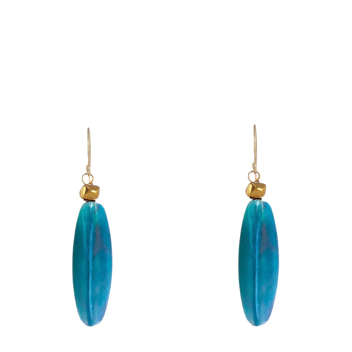 18K Gold Plated Blue Faceted Earrings main product photo