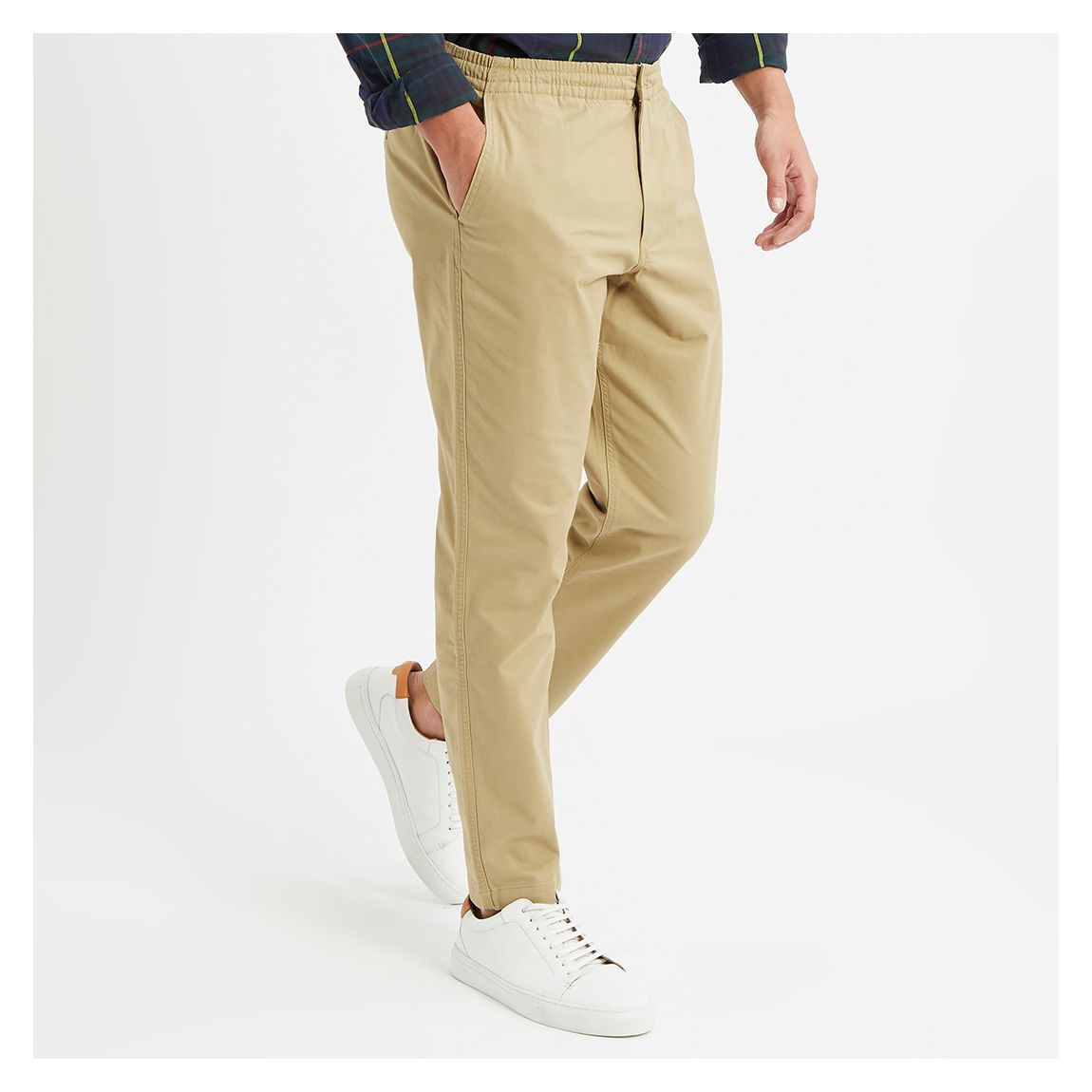 Beige Relaxed Fit Stetch Trousers main product photo