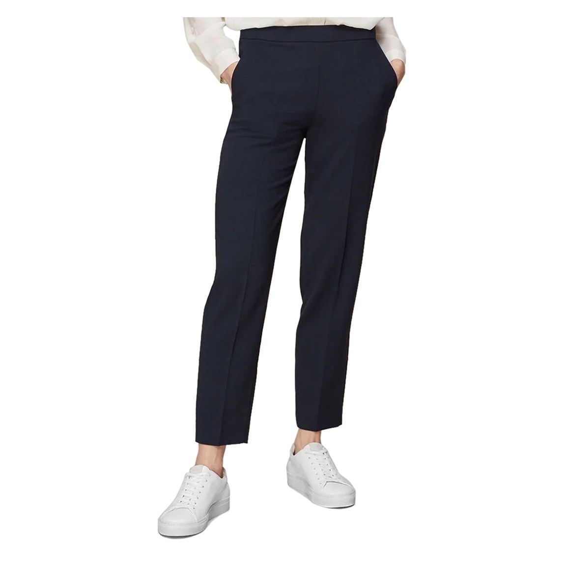 Navy Anna Elasticated Waist Trousers main product photo